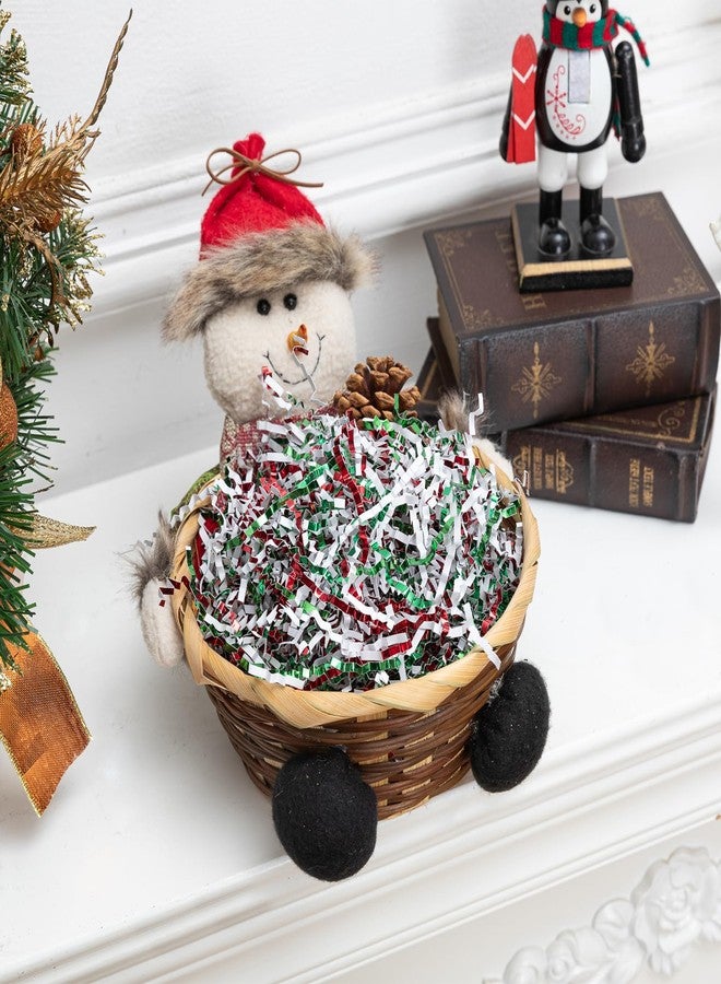 Gloreyan 1/2LB Christmas Crinkle Cut Paper Shred, Metallic Red Green White Raffia Paper Shred Filler Grass for Christmas Easter Grass Gift Wrapping Basket Filling Birthdays Weddings Party Supply - Image 3